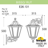 Настенный уличный светильник Bisso Rut E26.131.000.BYF1RDN Fumagalli (1)
