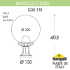 Фонарь на постамент Mikrolot Globe 300 G30.110.000.WXF1R Fumagalli (2)