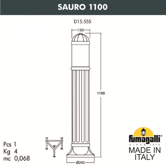 Наземный уличный светильник Fumagalli Sauro 1100 D15.555.000.VYF1R