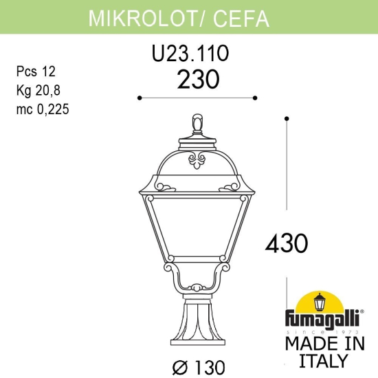 Ландшафтный фонарь Fumagalli Mikrolot Cefa U23.110.000.VYF1R