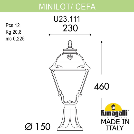 Ландшафтный фонарь Fumagalli Minilot Cefa U23.111.000.VXF1R